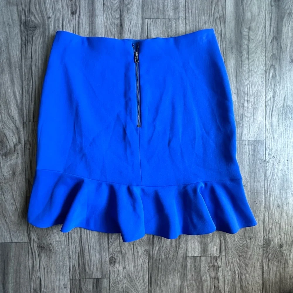 Mini Alice + Olivia Royal Blue Skirt with Asymmetrical Ruffle -‎ Size 10.